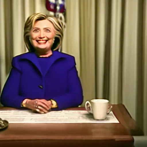 Image similar to screenshot of first lady hillary clinton in twin peaks