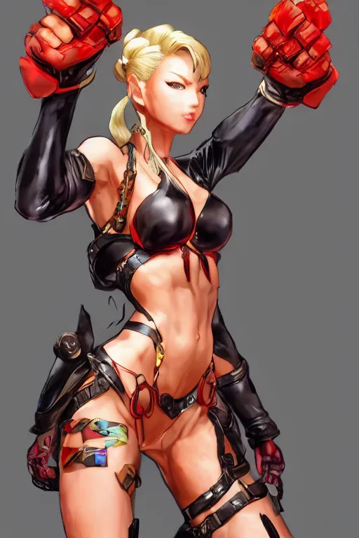 Prompt: Cammy from street fighting spinoff in blade and soul concept art on a render by the artist Hyung tae Kim , Jiyun Chae, Joe Madureira, trending on Artstation by Hyung tae Kim, artbook, Stanley Artgerm Lau, WLOP, Rossdraws