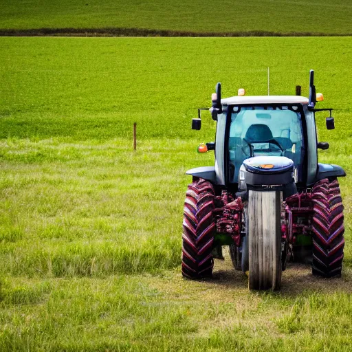 Prompt: a tractor with square wheels, canon eos r 3, f / 1. 4, iso 2 0 0, 1 / 1 6 0 s, 8 k, raw, unedited, symmetrical balance, wide angle