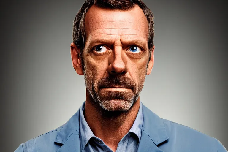 Prompt: a portrait photograph of Dr. Gregory House from TV series House, high resolution image taken with a DSLR camera