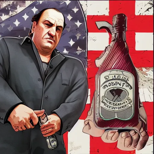 Prompt: tony soprano in gta v, cover art by stephen bliss, boxart, loading screen