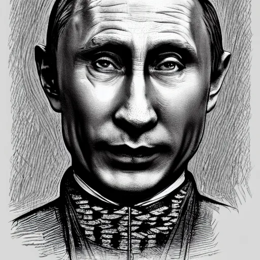 Prompt: vladimir putin is jester in circus, in lunatic asylum, intricate, highly detailed, smooth, artstation, heretic, medieval with hunt