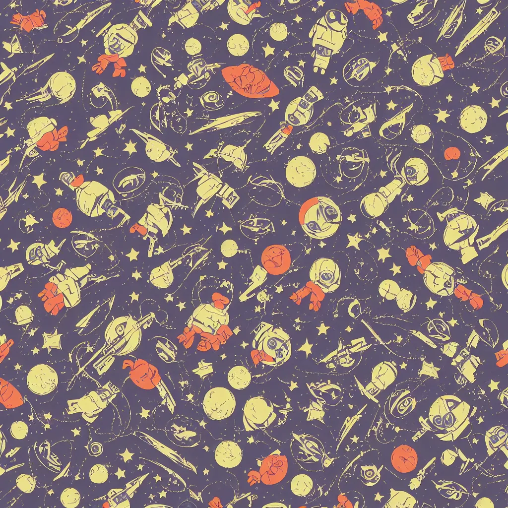 Image similar to cosmonaut retro pattern seamless texture