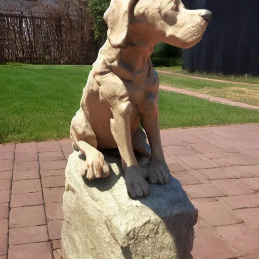 Prompt: llardo statue of a dog