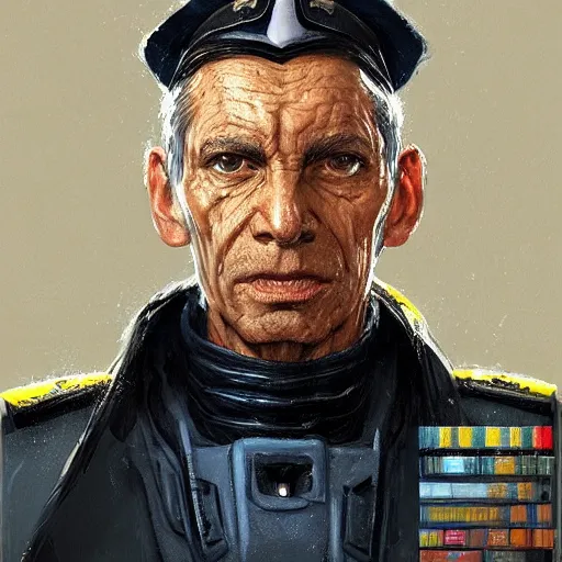 Image similar to portrait of a man by greg rutkowski, old admiral jagged fel, star wars expanded universe, he is about 6 0 years old, wearing uniform of the galactic alliance navy, highly detailed portrait, digital painting, artstation, concept art, smooth, sharp foccus ilustration, artstation hq