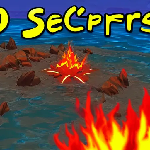 Prompt: cone of fire spell, Raft gameplay