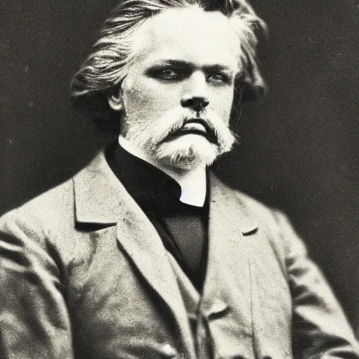 Image similar to victorian photograph of unshaved geert wilders, 1 8 9 0 s photography, 1 9 0 0, realistic face, symmetrical face, studio photograph, grainy, edwardian, old photo