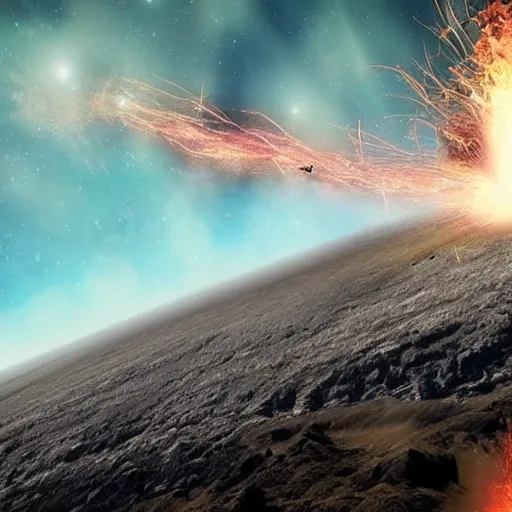 Image similar to meteor crashing into earth