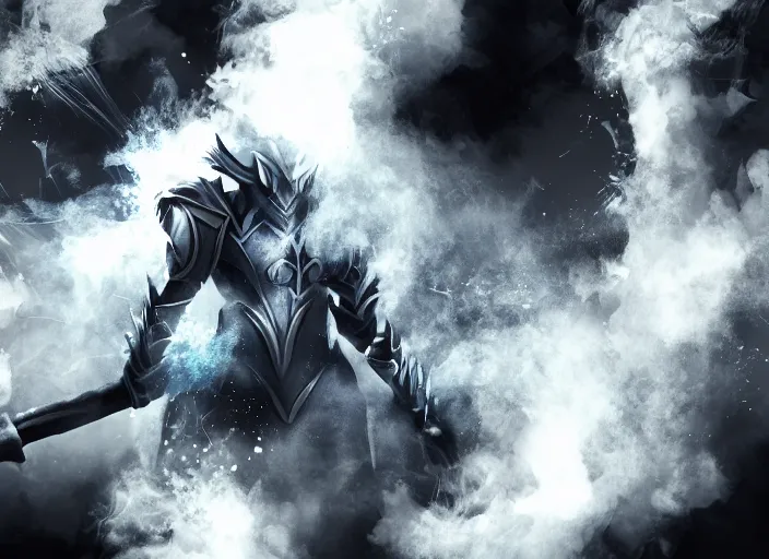 Prompt: champion splashart of champion made out of smoke