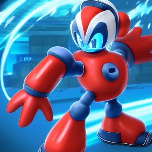 Image similar to Chonkers Megaman unreal engine render