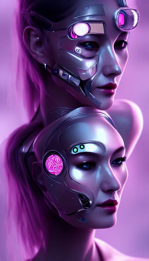 Image similar to face mask on beautiful woman face, cyberpunk art by kuno veeber, cgsociety, computer art, ultra detailed, futuristic, anime aesthetic