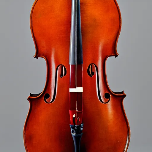 Image similar to studio photograph of a Guadagneri Cello, front view