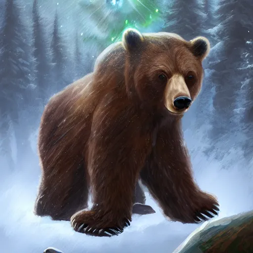 Image similar to elven druid summoning bears in the forest, d & d inspired, trending on artstation, ultra fine detailed, hyper detailed, hd, concept art, digital painting