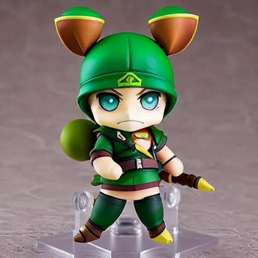 Image similar to teemo league of legends, a nendoroid of teemo, figurine, detailed product photo