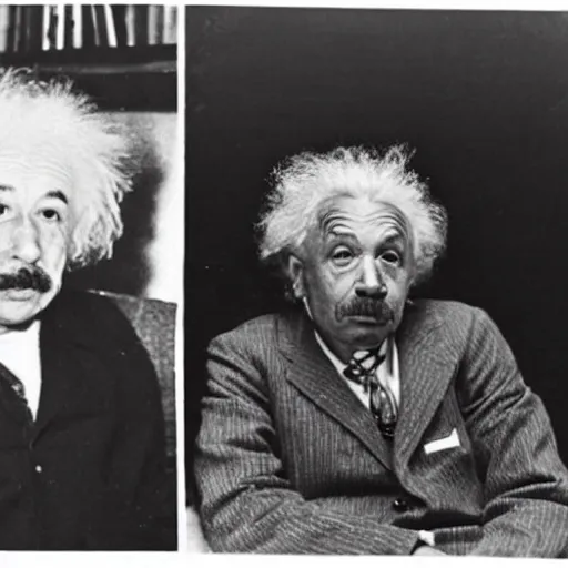 Prompt: real photo taken of Tyler The Creator and Einstein in 1923