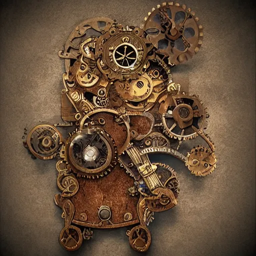 Prompt: 3d alpha of intricate steampunk designs, detailed textures, 3d textures