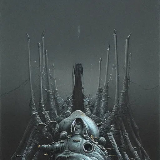 Prompt: Beetle Boss (bloodborne style) by zdzisław beksiński