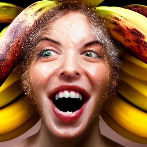 Image similar to bananas explode on face