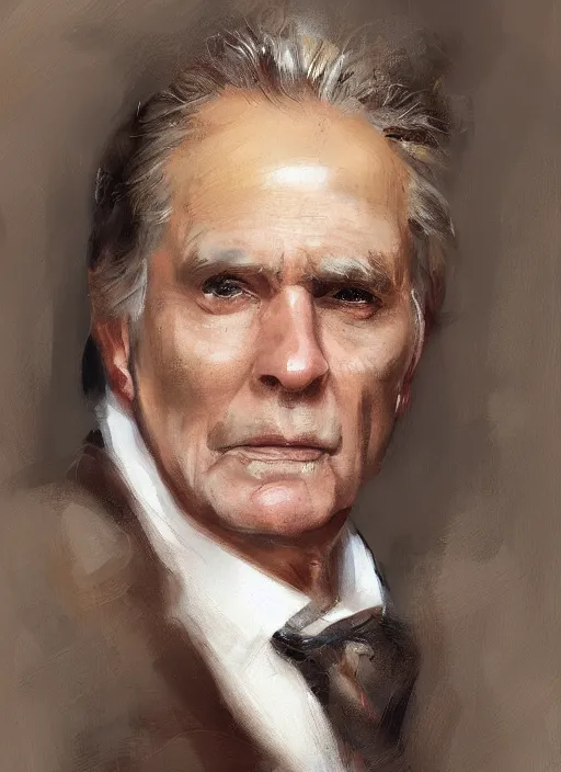 Prompt: portrait of a majestic 6 4 year old man with wavey brown hair, royal, attractive glance, by wlop and william turner, trending on artstation