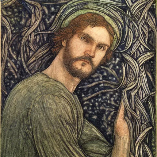 Prompt: a photo of where's wally, by edward burne jones