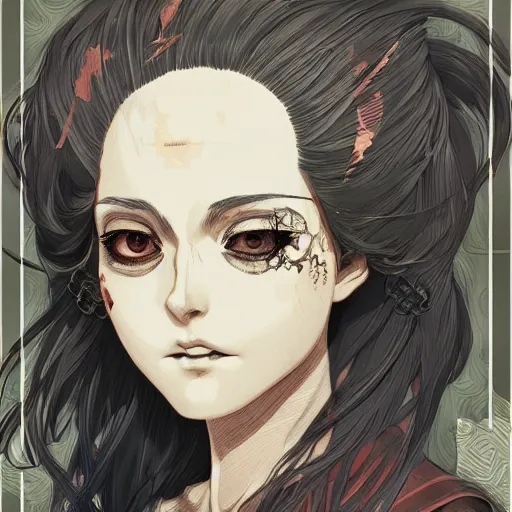 Image similar to anime manga skull portrait young woman, glitcched, glitch pixels, skeleton, intricate, elegant, highly detailed, digital art, ffffound, art by JC Leyendecker and sachin teng