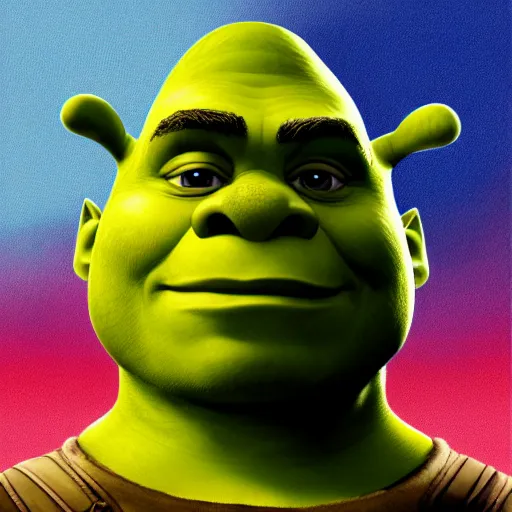 Image similar to digital painting of Shrek as Captain America