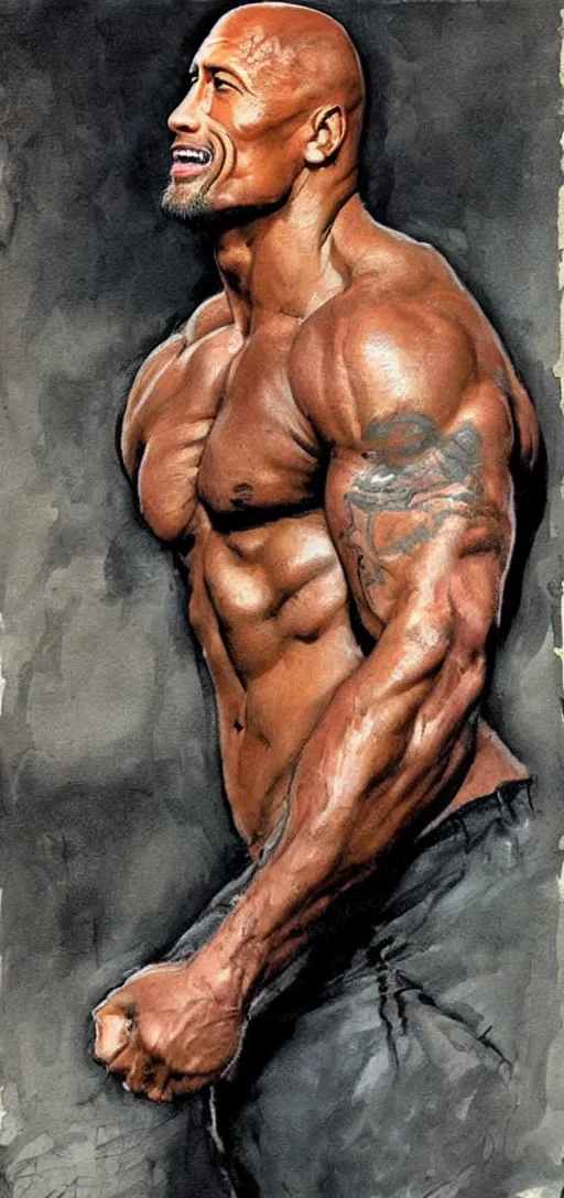 Image similar to dwayne johnson by steve huston