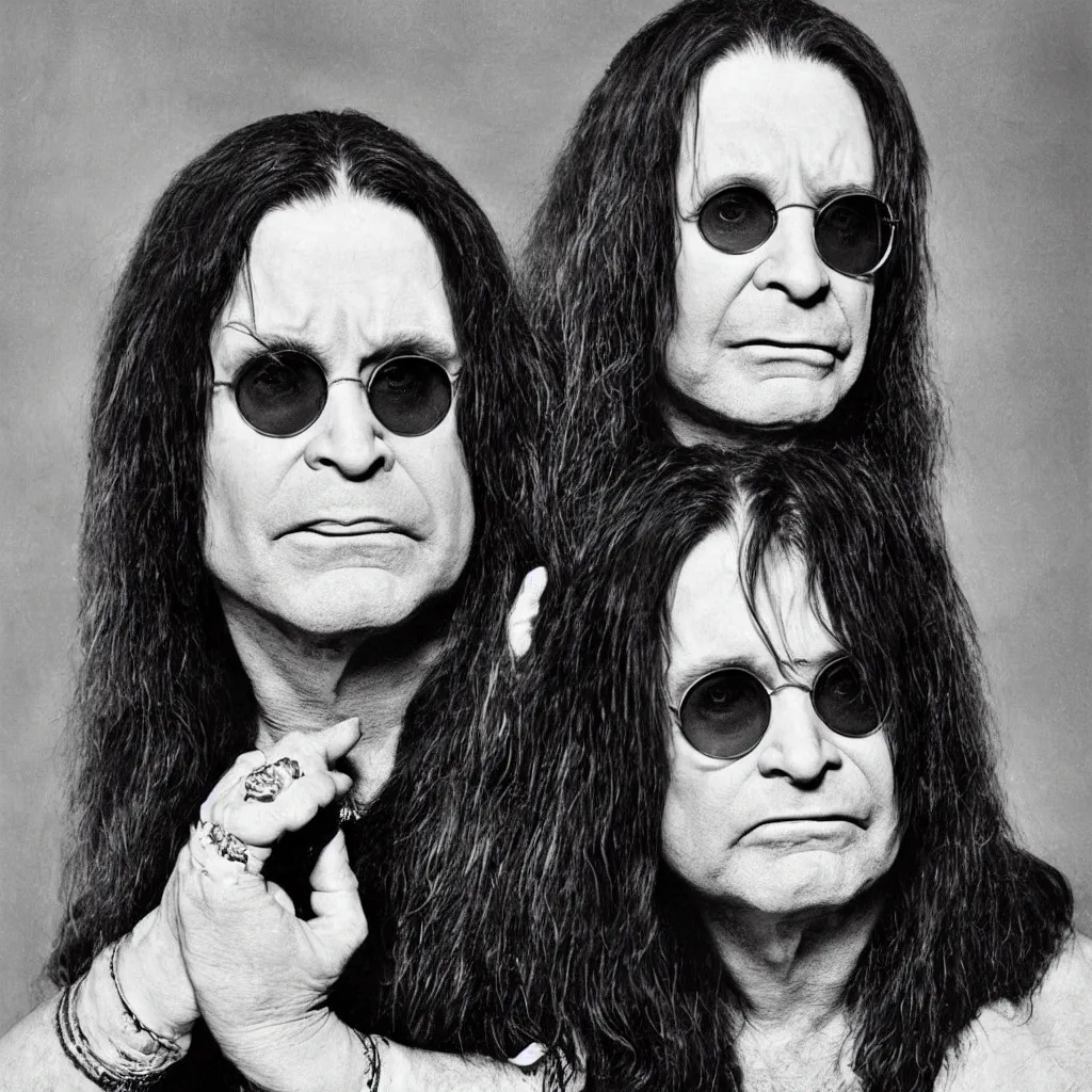 Prompt: portrait of ozzy Osbourne by annie Leibowitz, hyper realistic, sharp focus