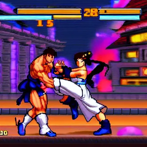 Ryu from Street Fighter playing Video Games,, Stable Diffusion