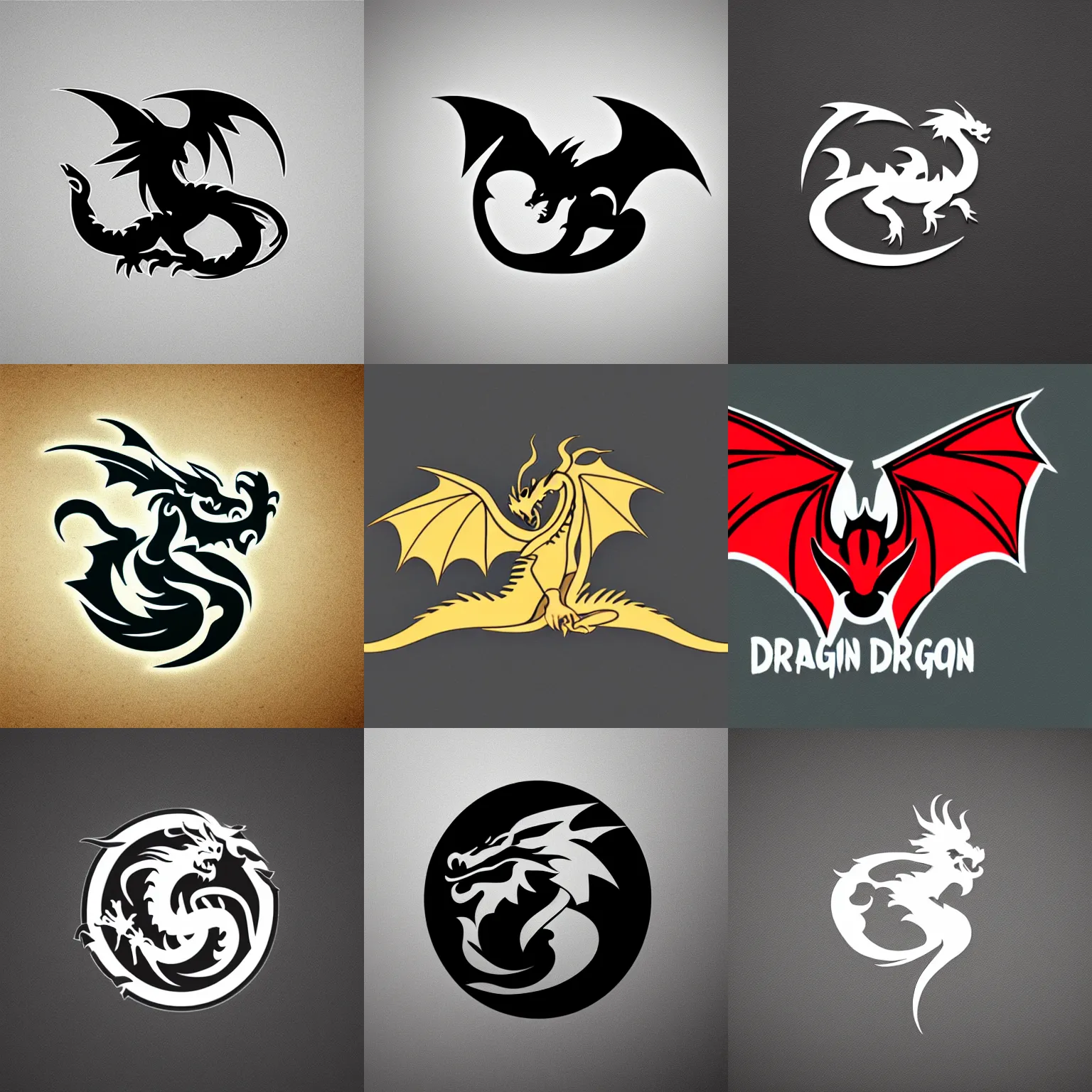 Prompt: a logo of a dragon trending on dribbble