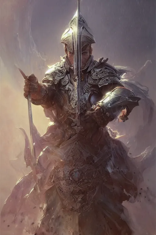 Image similar to antonio banderas as holy paladin, fantasy, dnd, intricate, highly detailed, smooth, artstation, digital illustration by Ruan Jia and Mandy Jurgens and Artgerm and Wayne Barlowe and Greg Rutkowski and Zdislav Beksinski