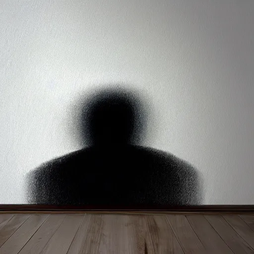 Image similar to painting of a tall black shadow in front of someone's bed staring at them while they sleep