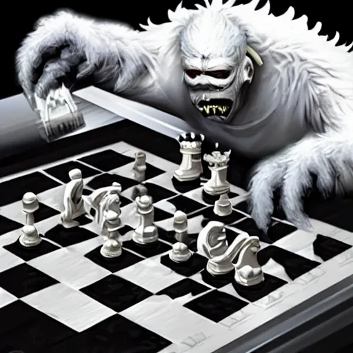 Image similar to cybertronic yeti playing chess