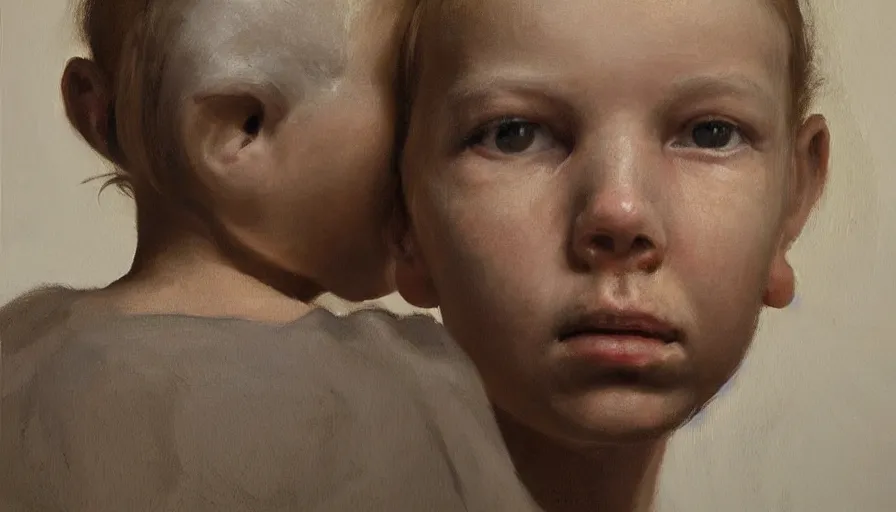 Image similar to painting by borremans, portrait, detailed, stunning, hyperrealism, dynamic lighting, octane render