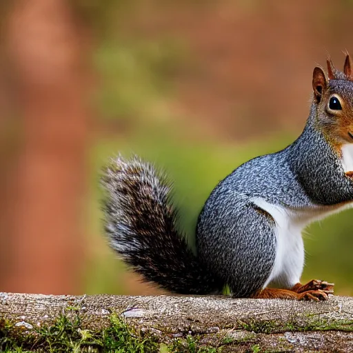 Image similar to award winning mational geographic photo of a squirrel wearing a tuxedo