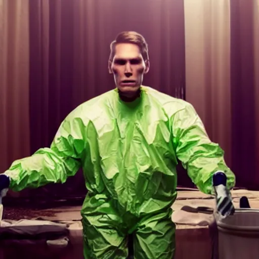 Image similar to Live Action Still of Jerma in Breaking Bad, real life, hyperrealistic, ultra realistic, realistic, highly detailed, epic, HD quality, 8k resolution, body and headshot, film still