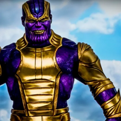 Image similar to Tunku Abdul Rahman as Thanos, movie still, cinematic