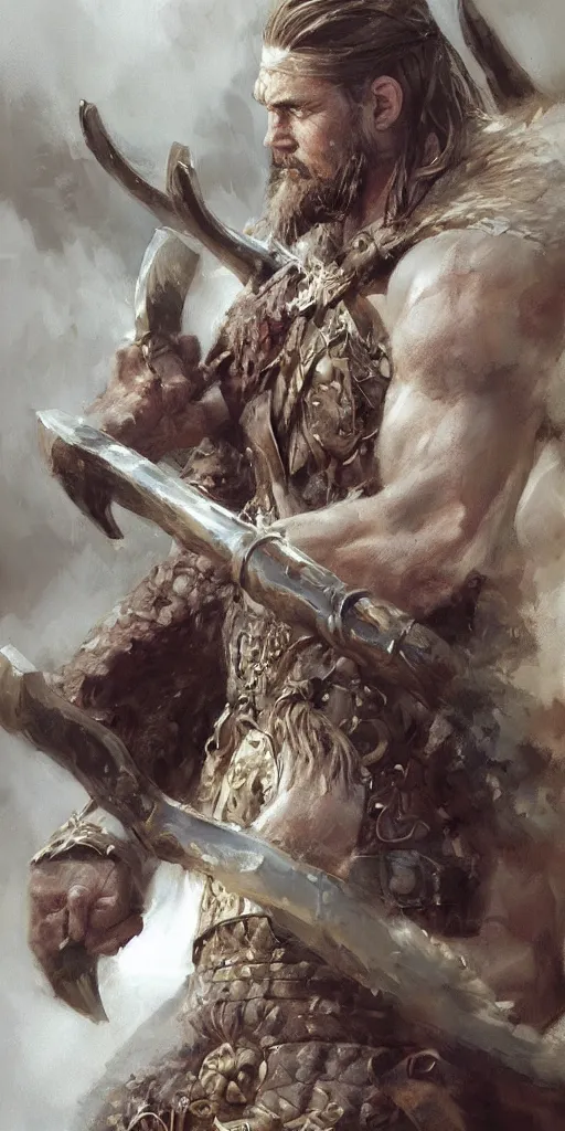 Prompt: highly detailed beautiful photography of a viking, sharp focus, dynamic lighting, elegant harmony, beauty, masterpiece, by riccardo federici, by craig mullins, by greg tocchini, ferri