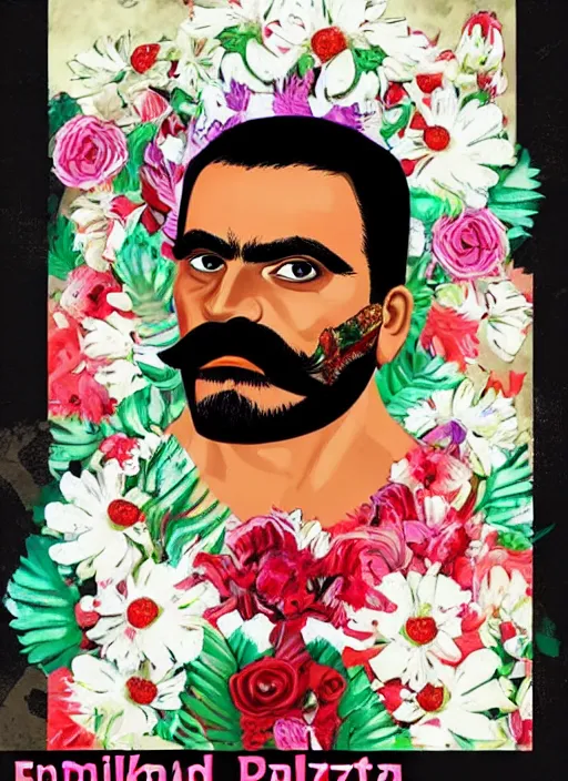 Image similar to Emiliano zapata in Frida Kahlo style
