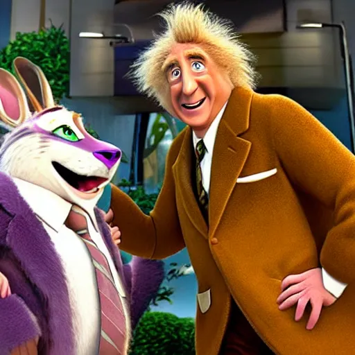 Image similar to gene wilder as a zootopia character