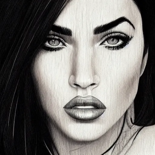 Prompt: “Megan Fox, portrait!!! Portrait based on doodles, scribbled lines, sketch by Liz Y Ahmet monochrome, concept Art, ultra detailed portrait, 4k resolution”