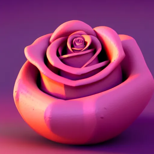Prompt: Isometric 3D Fantasy Cute Rose, Smoth 3D Illustration, soft render, Servando Lupini, Daniil Kudriavtsev, handpaint texture, Blender, 3DCoat