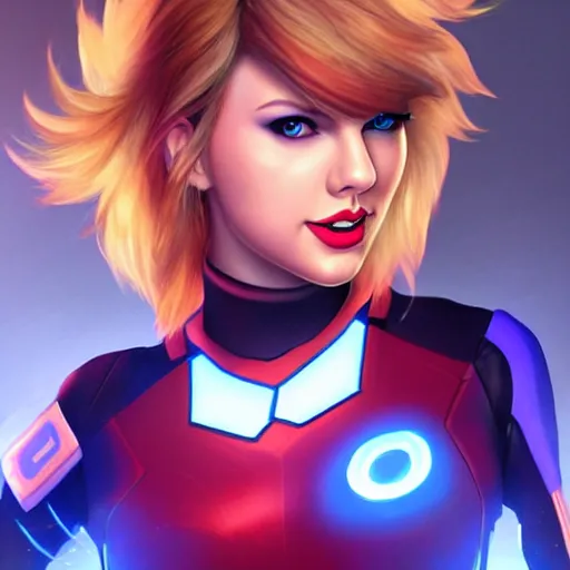 Image similar to taylor swift as tracer from overwatch