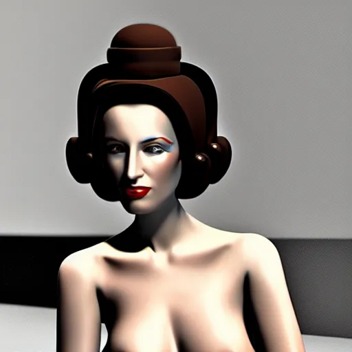 Prompt: 3d render of a beautiful woman in the style of tamara de lempicka, unreal engine