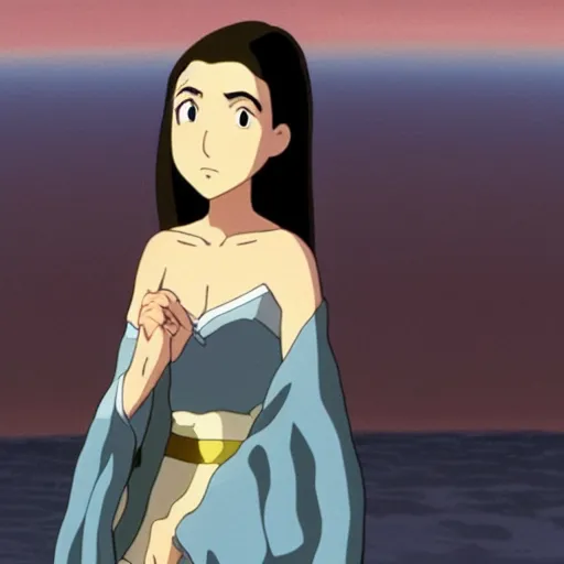 Image similar to Film still of Gal Gadot, from Spirited Away (Studio Ghibli anime from 2001)