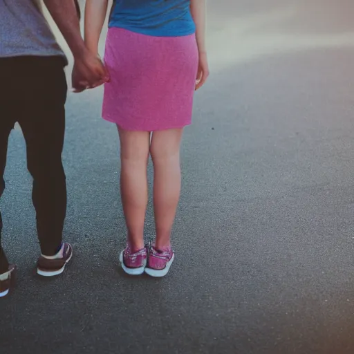 Prompt: cute couple holding hands. 4K. award winning photography