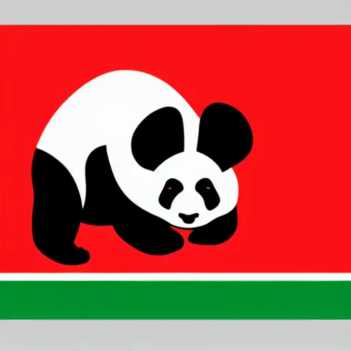 Prompt: vector art of cute panda hugging welsh flag, adobe illustrator