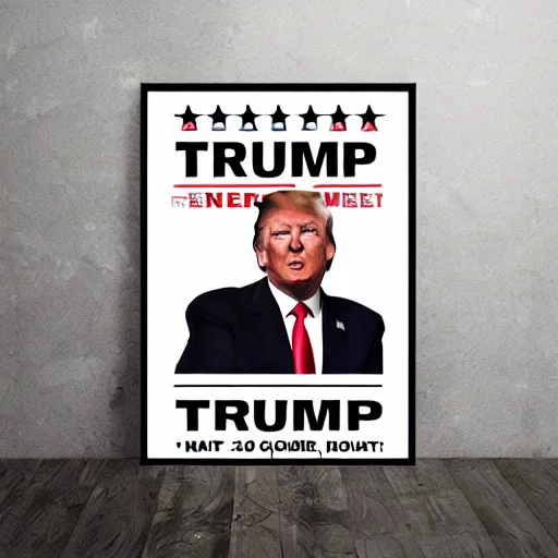 Image similar to donald trump poster, modern warfare