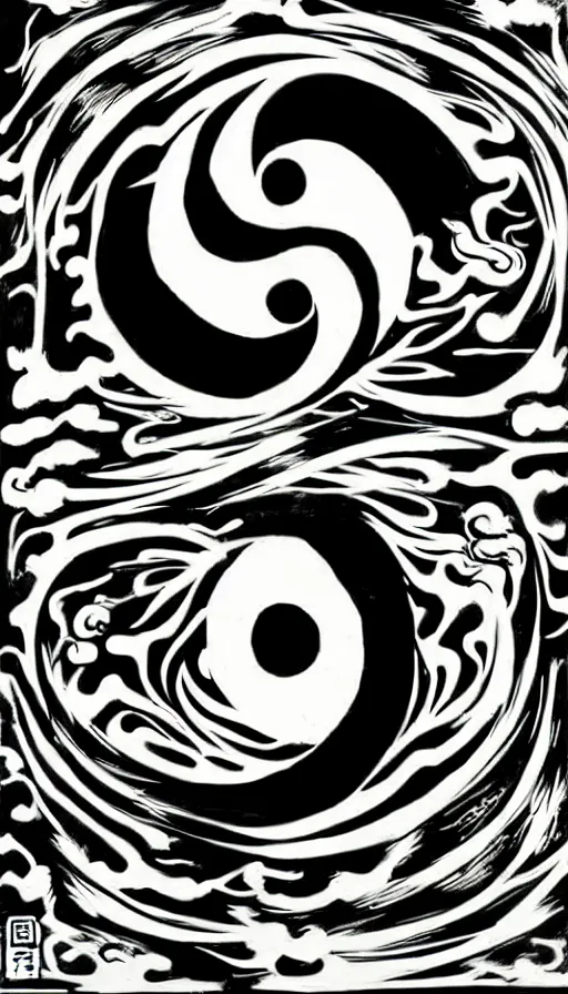 Image similar to Abstract representation of ying Yang concept, by Eiichiro Oda