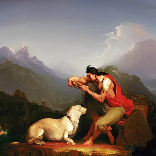 Prompt: alpha male, by thomas cole